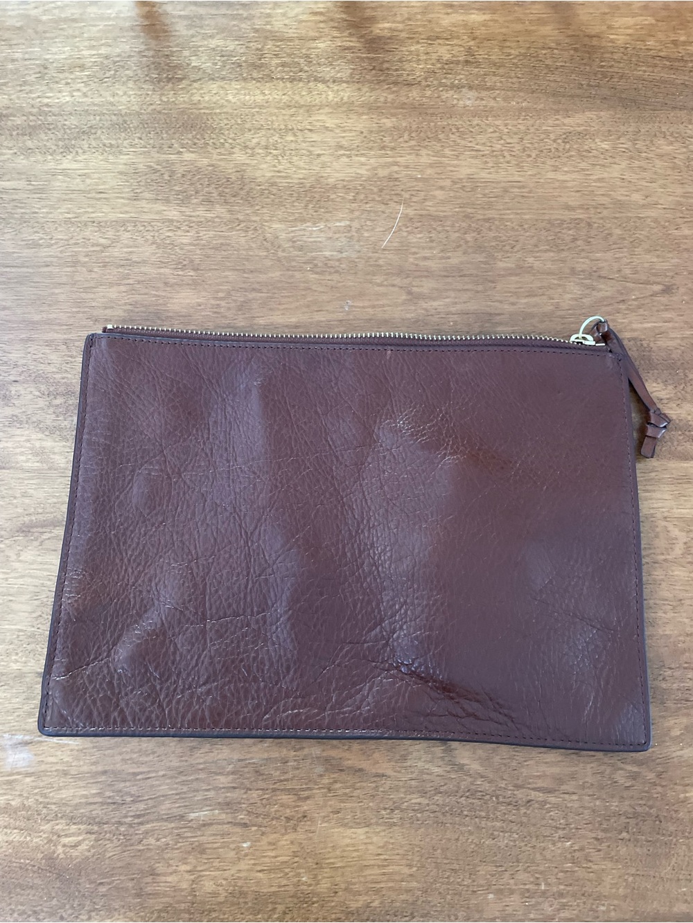 Fossil Brown Leather Zip Pouch